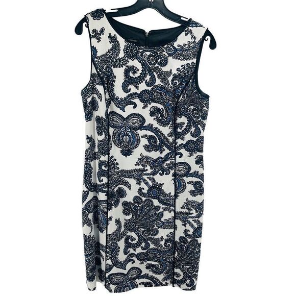 Talbots Women's Sheath Dress Paisley Floral Pattern Casual Mini Black Size 12 - Picture 1 of 11